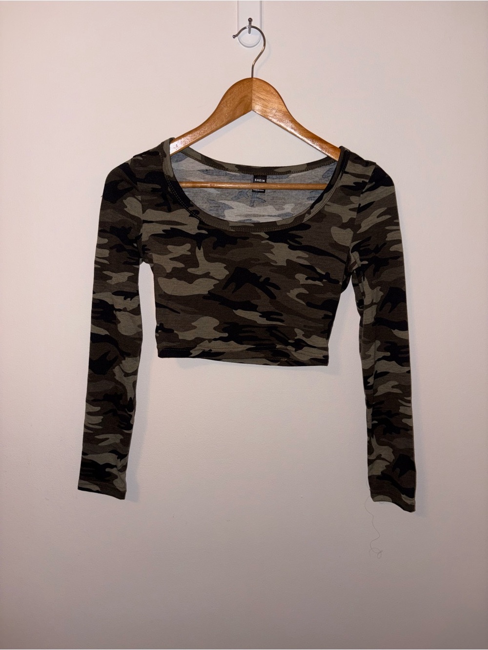 Camo Long Sleeve Crop Top